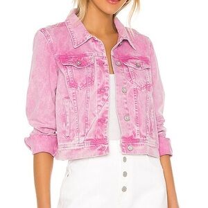 Free People x We The Free Rumors Denim Jacket in Pink (Size Small)